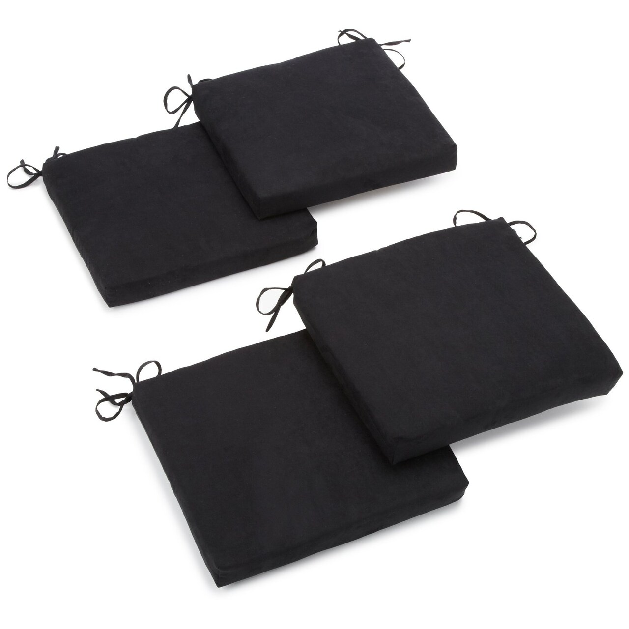 20-inch by 19-inch Polyester Chair Cushion (Set of Four) - Black